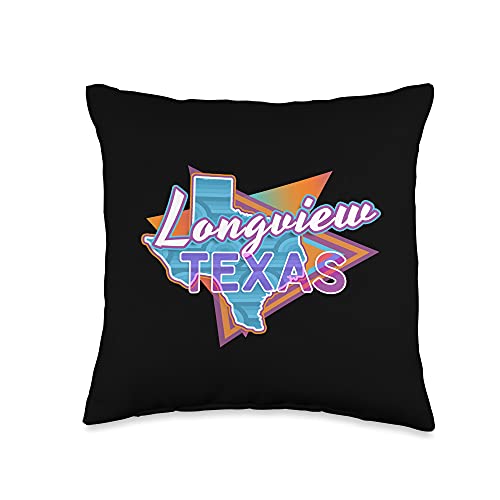 Longview Texas Vintage Retro Throwback Throw Pillow