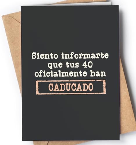 Tarjeta de 50 Cumpleaños - Tarjeta de Felicitación Graciosa para alguien que cumple 50 años - Regalo Original para 50 Cumpleaños para él, ella, hombre, mujer, mejor amigo, amiga - 40 Caducado EU 57