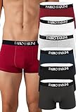 Fabio Farini 6er Pack Boxershorts Herren aus Baumwolle Retroshorts Men Unterwäsche Pants Farbmix - je einmal Schwarz, Grau, Navy, Grau Melange, Weiß & Rot L