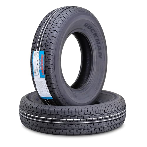 ROCKMAN Trailer Tire ST185/80R13 8-Ply Load Range D 99M Steel Belted Radial 11170 Set2