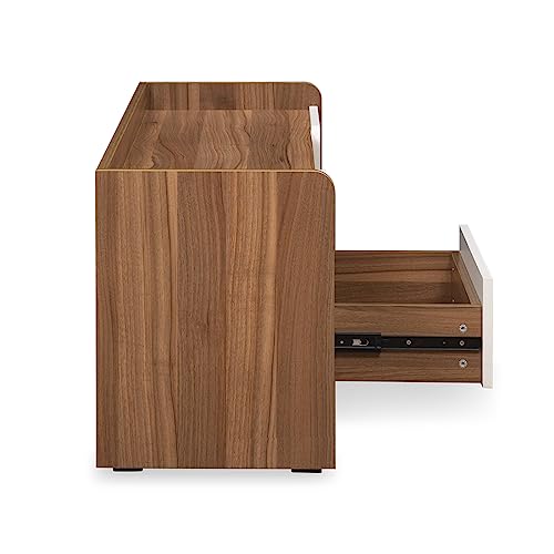 Image of FURLENCO Bianca Engineered Wood Entertainment Unit in Ivory White Finish