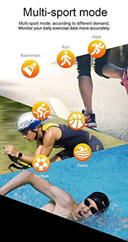 LLM Ultradunne smartwatch voor heren, IP68, waterdicht sporthorloge, herenhorloge, hartslagmeter, fitnessarmband voor Android iOS (A) - Afbeelding 7