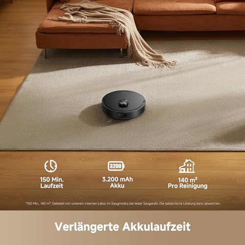 dreame D20 Air Plus Saug- und Wischroboter mit 20.000 Pa Saugkraft, Verwicklungsschutz, selbstentleerendem Dock, Teppich-Tiefenreinigung und Smart-Navigation.