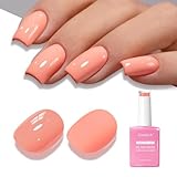 Goolich Vernis Semi Permanent Corail, 15ML Sans HEMA & TPO Vernis Gel UV Semi Permanent Corail Orange Doux Printemps-été Conçu pour le Nail Art, Manucure en Salon