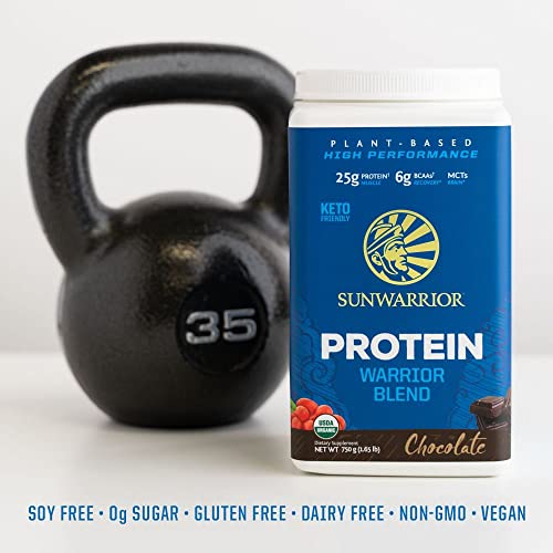 Image of Organic Plant Based Protein Powder | Vegan Organic Protein Powder Chocolate Flavored with BCAA Amino Acids & Hemp Seed Pea Blend | Non-GMO Soy Dairy Filler & Gluten Free (Chocolate, 17 Servings)