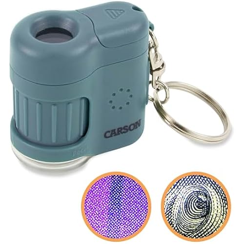Carson MicroMini 20x LED Lighted Pocket Microscope Keychain