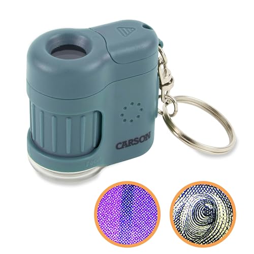 A 20x LED + UV pocket microscope on a keychain — turns any surface into a science experiment and genuinely surprises everyone who tries it.