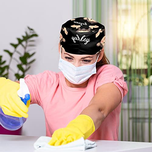 Gorros de trabajo de algodón con monos pack doble unisex sanitarios 5