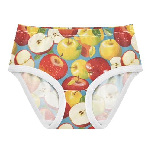 Wusikd Colorful Apples Girls' Underwear Cotton Blue Girls Briefs Soft Toddler Underwear 2T