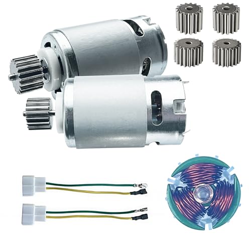 2PCS 12V # 7R Motor Pinion (19T) RS550 30000RPM High Speed 00968-9015 Steel Gears Motor Power Wheels Ride on Car Upgrade for Fisher Price/Jeep Wrangler Hurricane/Ford f150/Kawasaki/Barbie Ride on,18V