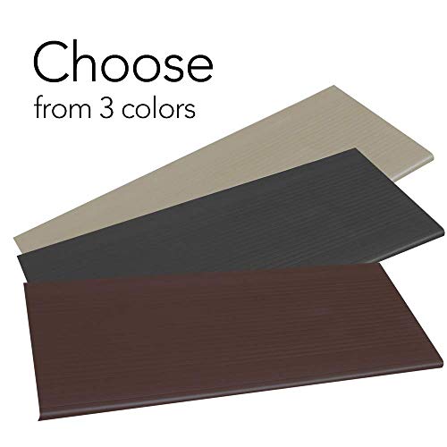 Resilia Indoor Vinyl Stair Tread Mat - Slip-Resistant Runner For Square Steps, Grips Tile, Wood, Concrete, Laminate, Floor Protector, Brown, 24 Inches X 9 Inches, Case Of 18 #TOP6