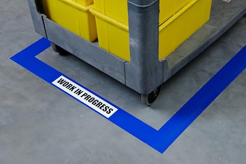 Image of Brady ToughStripe Floor Marking Tape - Blue, Non-Abrasive Floor Tape - 4 inch Width, 100' Length for Concrete, Harsh Conditions, Forklift, High Traffic Floors (104374)