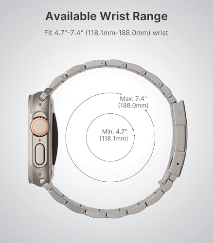 Bracelet en titane anti-rayures VELORE pour Apple Watch, fixation robuste et ajustement précis - 6