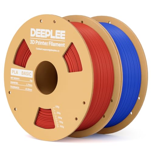 Image of PLA Basic 1.75mm 3D Printer Filament 1KG Red and 1KG Blue