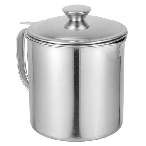 PAMINGONO Recipiente Para Filtro De Aceite De Cocina Depósito De Aceite Del Filtro Doméstico Práctico Recipiente De Acero Inoxidable Para Filtrar La Cocina