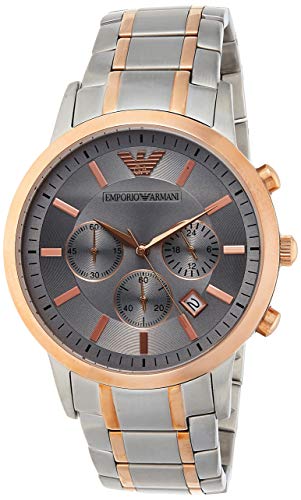 Emporio Armani Men's Dress Watch Quartz Stainless-Steel Strap, Silver, 13 (Model: AR11077)