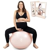 BABYGO Birthing Ball for Pregnancy & Labor + Our Award Winning Book - Exercise, Birth & Recovery Plan, 5X Stronger Than a Yoga Ball with Eco Friendly Material (‎65cm - 4'8' - 5'10', Nude)