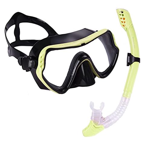 Joomouney Snorkel Set with Snorkel and Diving Goggles and Anti-Fog Anti-Leak Dry Snorkel Cover
