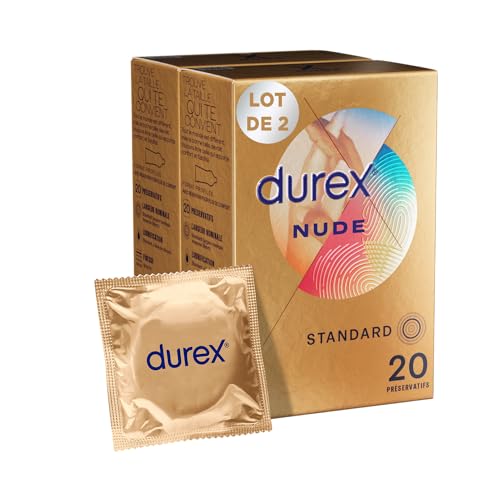 Durex PREMIUM - 40 Préservatifs Nude pour Homme - Ultra Fin (2x20)