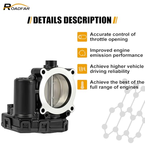 ROADFAR Electric Throttle Body Compatible with 2008-2010 Chrysler Pacifica Town & Country, 2008-2010 Dodge Grand Caravan, 2008-2011 Jeep Wrangler 4593858AA 4861661AA 04861661AA TA1747630418P by ROADFAR - Image 3