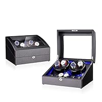 Automatische watchwinder-horloges Automatische watchwinderbox voor 4 horloges 5 opslagpositie Watchwinder LED digitaal display Stille motor met lade 2020 (kleur: B) little surprise