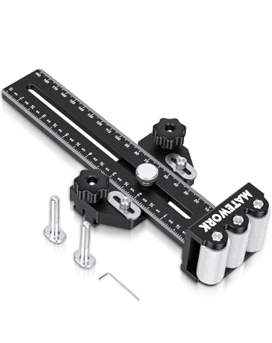 MATEWORK Thin Rip Jig Table Saw Jig Guide, 3 Rollers Anti-Kickback for Repetitive Narrow Strip Cuts, Fits 3/4" T/U & 3/8" T-Slot, Woodworking Tools Table Saw Accessories for Band Saw Router Table