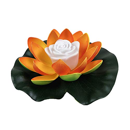 Solarleuchte für den Garten, Lotus, schwimmend, mit LED-Licht, künstliche Lilien, mit Batterien, wasserdicht, Dekoration für Festival Cover