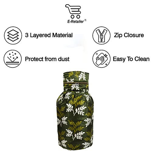 Image of Polyester 3-layered Lpg Cylinder Cover (Green, Size-26x21 Inches Perimeter and 26x14 Inches Diameter)