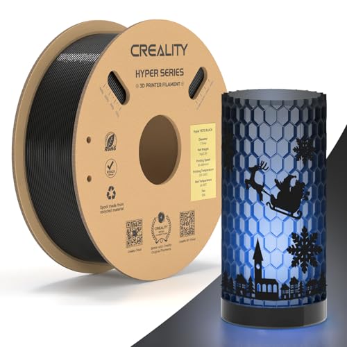 Creality Hyper PETG Filament, Black Filament 1.75mm Hyper PETG 1KG, 3D Printer Filament PETG Dimensional Accuracy +/- 0.03mm, 3D Printing Materials for Most 3D Printers, 2.2lbs/Spool