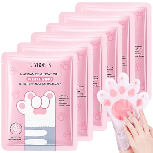 6PCS Hydrating Hand Mask Gifts Set,Intensive Cute Hand Masks for Dry Cracked Hands,Gentle Long Lasting Hand Masks Moisturizing Gloves for Soft and Smooth Touch Hands