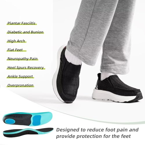 OrthoComfoot Women's Orthopedic Slip On Loafers: Comfortable Orthotic Walking Shoes with Arch Support for Plantar Fasciitis, Canvas Thick Sole Loafers for Foot and Heel Pain Relief4