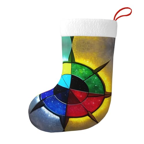 Shine in All Directions Christmas Stocking Plush Decorative Holiday Ornaments Tree Hanging Bag for Festival Activities