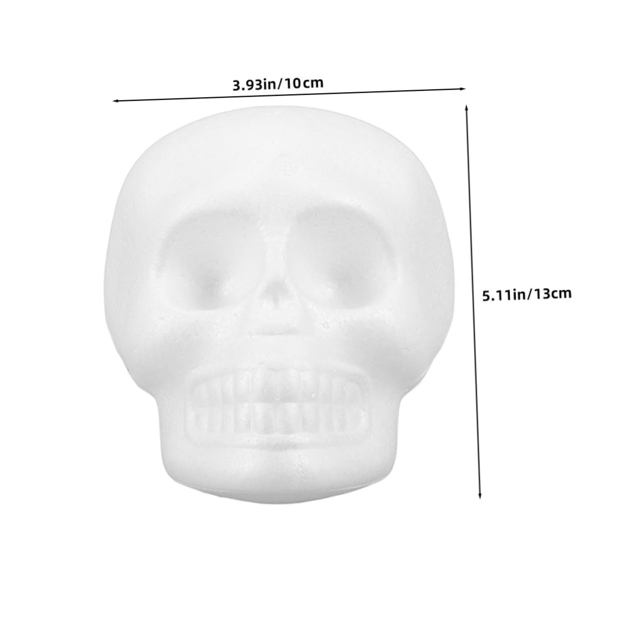 KALLORY 6pcs White Foam Skull Heads DIY Craft Model for Halloween Decorations Scary Hanging Ornaments Creative Projects for Indoor and Outdoor Parties