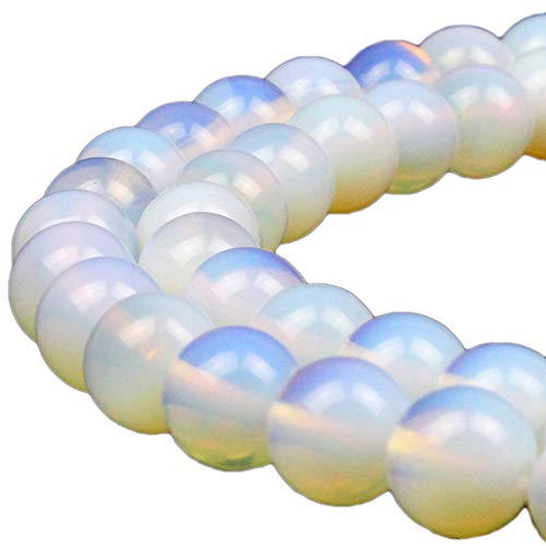 MJDCB Synthetic Opal Round Crystal Energy Stone Beads Healing Power for Jewelry Making (8mm)
