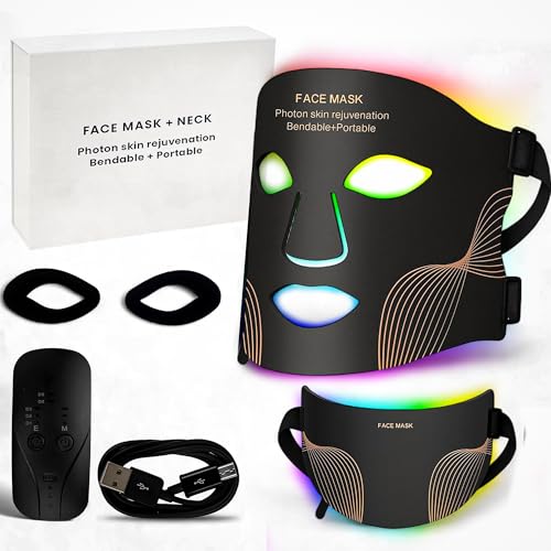 Masque LED Visage et Cou - 7 Couleurs de Lumière - Masque...