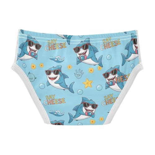 CHIFIGNO Cute Cartoon Sharks Blue Boys Briefs Cotton Boy Underwear Breathable Printed Briefs Underwear2