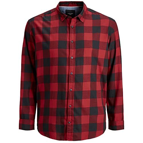 Jack & Jones Jjegingham PS Noos-Camiseta de Sarga (Talla L/S) Camisa, Color...