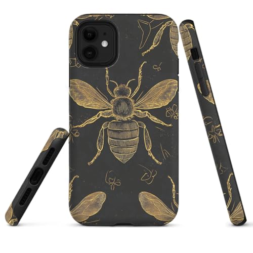 HYPESTYLE Beehive Phone Case Compatible with iPhone 16 pro max 15 14 13 12 Compatible with Samsung Galaxy S25 S24 FE S22 Dual Layer Sturdy Shockproof Full Protection with Mag-Safe