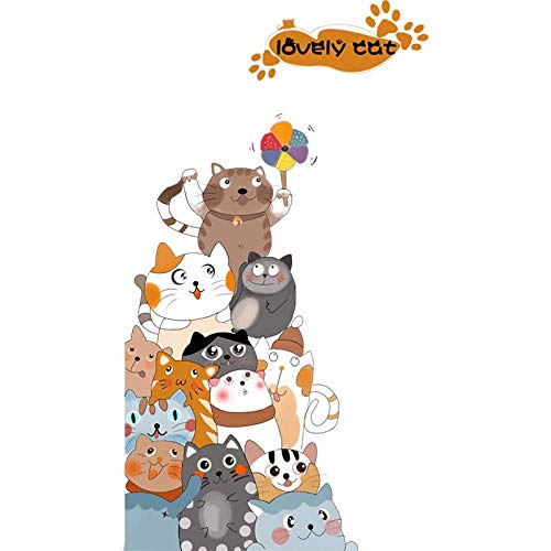 Peintures Outils Et Traitement Des Murs Extsud Autocollant Interrupteur Sticker Chat Decoration Murale Pour Mur Fenetre Bureau Chambre De Bebe Enfant 5 Chats Stickers Muraux Bricolage