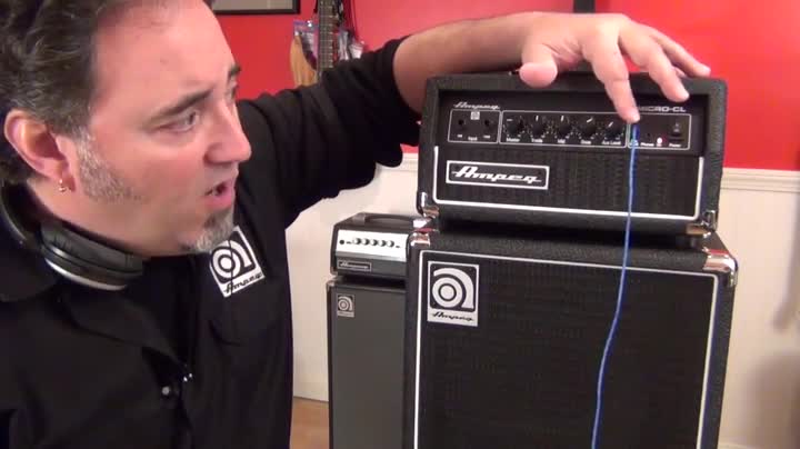 Ampeg Micro-CL Micro-CL Bass Amp Stack-100-Watt Head with 2