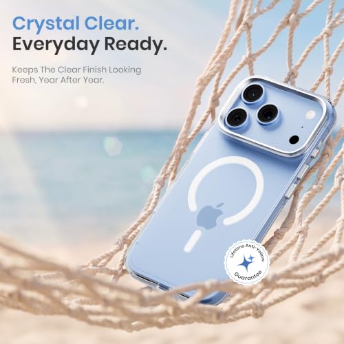 Image of CASEGEAR Super Crystal Transparent Back Cover Case Compatible with iPhone 17 Pro | Lifetime Anti-Yellow | 10.4 Feet Drop Protection | Compatible with MagSafe | 360 Camera Protection