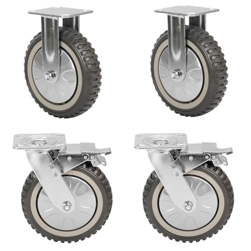 Kit de roulettes robustes de 200 mm pour charges industrielles
