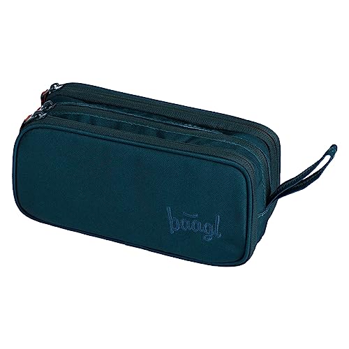 Baagl Federmäppchen für Mädchen, Jungen, Schule Mäppchen, Federmappe mit 3 Fächer, Federtasche für Teenager, Kinder Etui (Petrol)