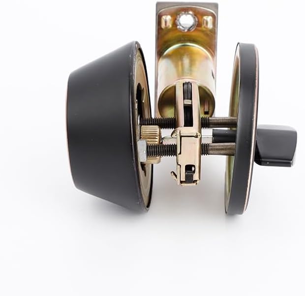 Door knob Deadbolt Lock Round Exterior Keyed Front Entry Door, Pick Resistant Rekey Security for Bathroom and Any Door