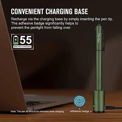 image for OLIGHT O'Pen Glow EDC Pen Light, 120 Lumens with Green Beam, Rechargea