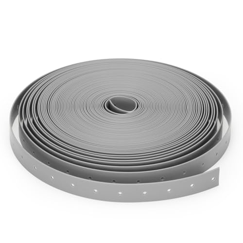 Plastic Hanger Strap 3/4 Inch x 52Feet Reinforced Flexible Hanger Strap for Pipe & Ducts Securing in Plumbing & HVAC Gray