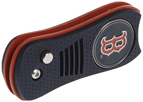 Team Golf Mlb Boston Red Sox Switchblade Divot Tool With Double-Sided Magnetic Ball Marker, Features Patented Single Prong Design, Causes Less Damage To Greens, Switchblade Mechanism #TOP2