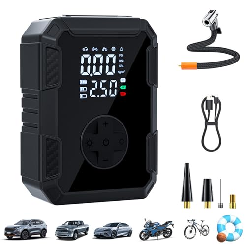 Inflador De Neumáticos Portátil - 10 Bar Eléctrico Inalámbrico | Bomba De Aire Portátil Para Neumáticos De Coche | 5,12x3,46x1,97 PulgadasSedán Automóvil Bicicleta Motocicleta Globos Deportivos