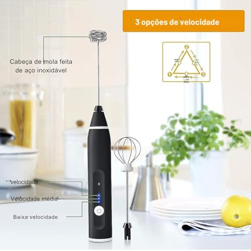 Misturador De Bebidas Batedor Ovos Mini Mixer Fuê Portátil Elétrico Recarregável-IT