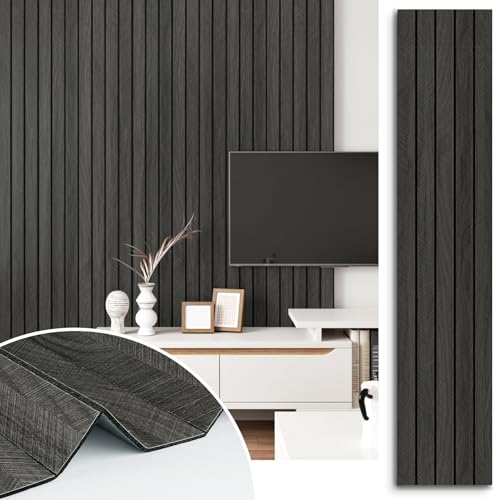 STICKEEP 197"x23.6" 3D Wood Panels for Interior Wall Decor Peel and Stick Acoustic Wood Slat Wall Panel Self Adhesive Soundproof Wooden Slats Paneling Wallpaper for Bedroom Living Room Gym Backdrop
